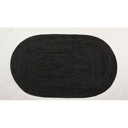Homespice Decor Black Ultra Durable Braided Rugs - Oval 300577
